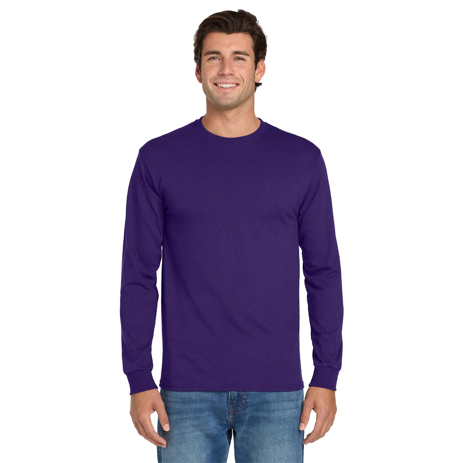 Jerzees Dri-Power 50/50 Cotton/Poly Long Sleeve T-Shirt Decorated - Deep Purple