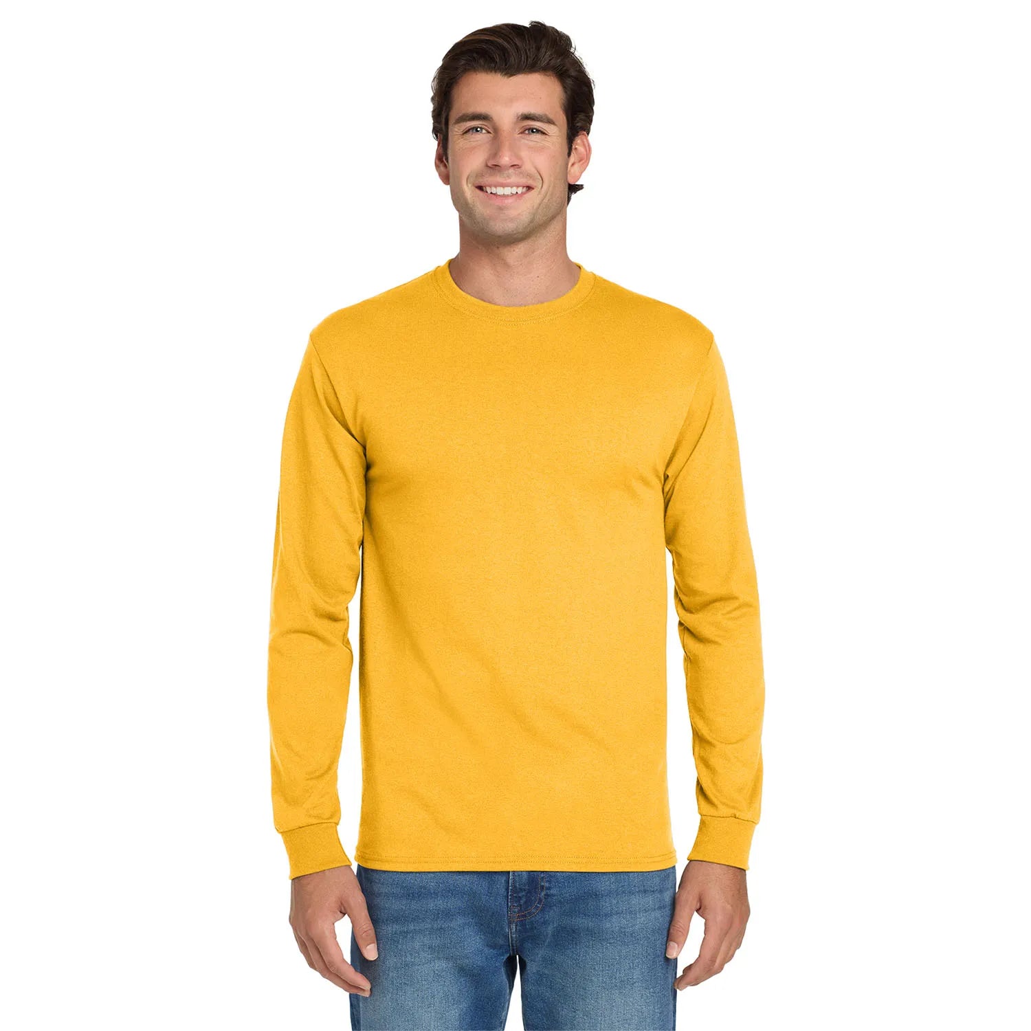 Jerzees Dri-Power 50/50 Cotton/Poly Long Sleeve T-Shirt Decorated - Gold