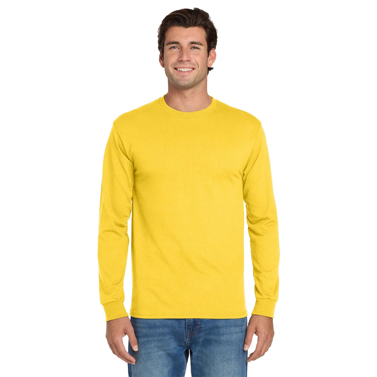 Jerzees Dri-Power 50/50 Cotton/Poly Long Sleeve T-Shirt Decorated - Island Yellow
