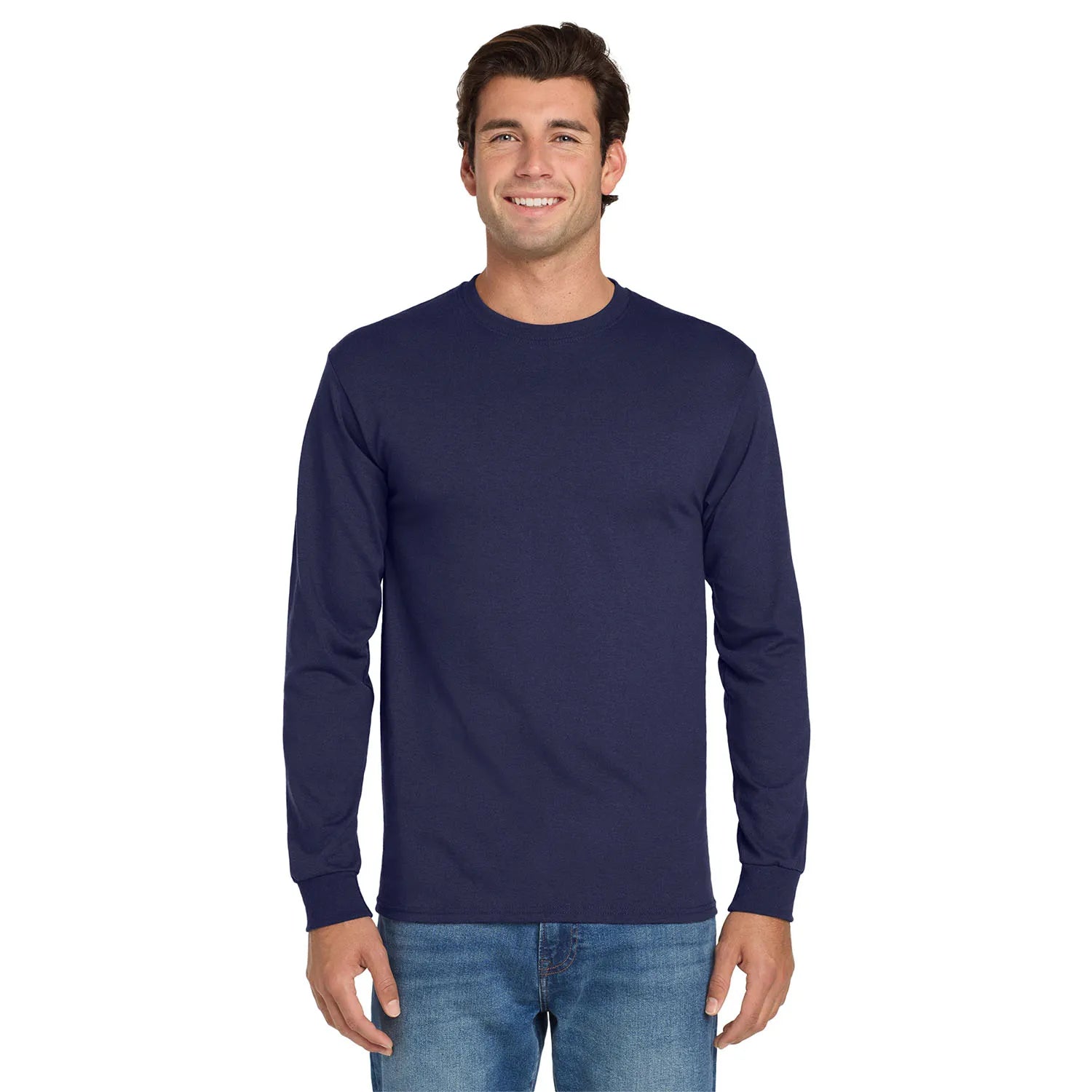 Jerzees Dri-Power 50/50 Cotton/Poly Long Sleeve T-Shirt Decorated - Navy Blue