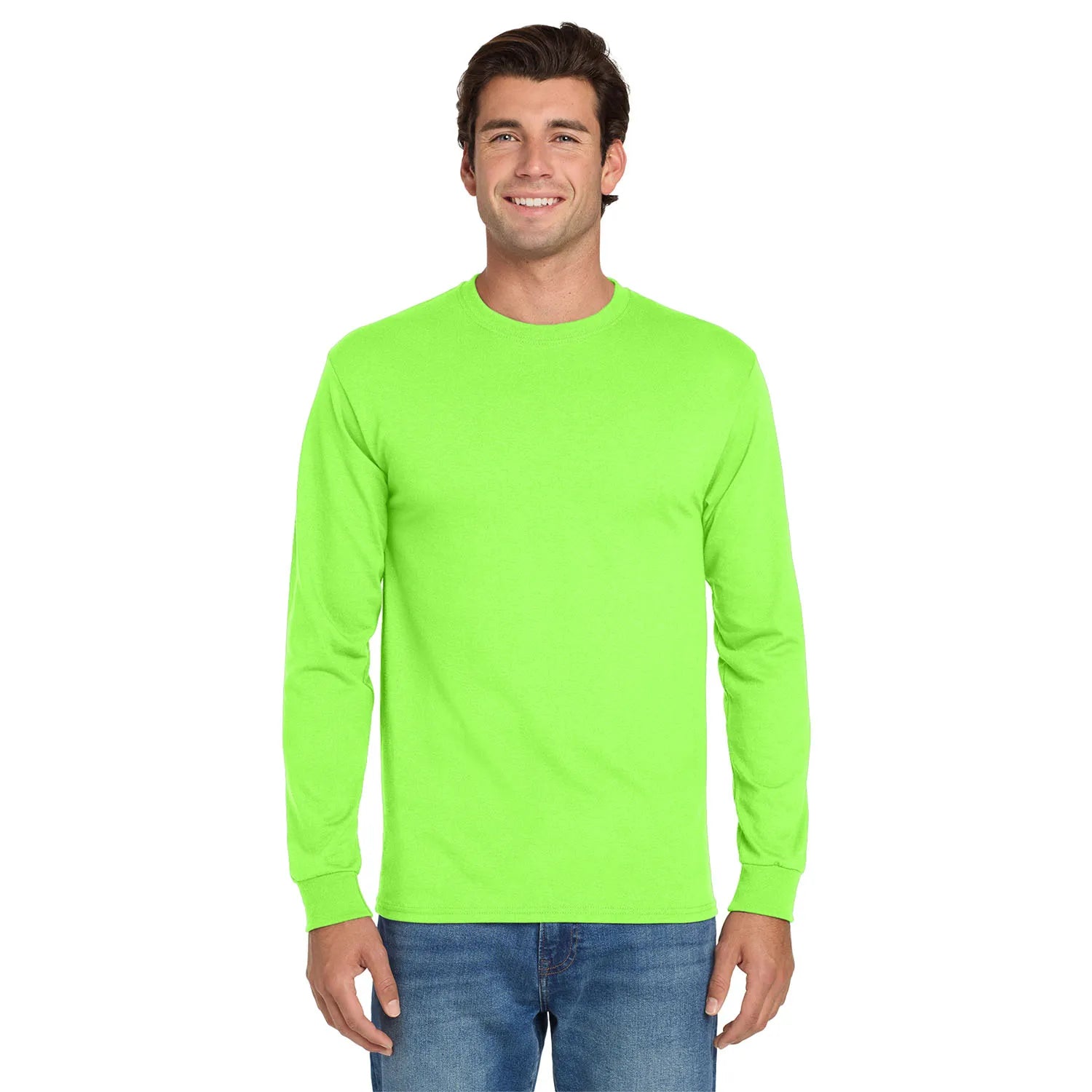 Jerzees Dri-Power 50/50 Cotton/Poly Long Sleeve T-Shirt Decorated - Neon Green