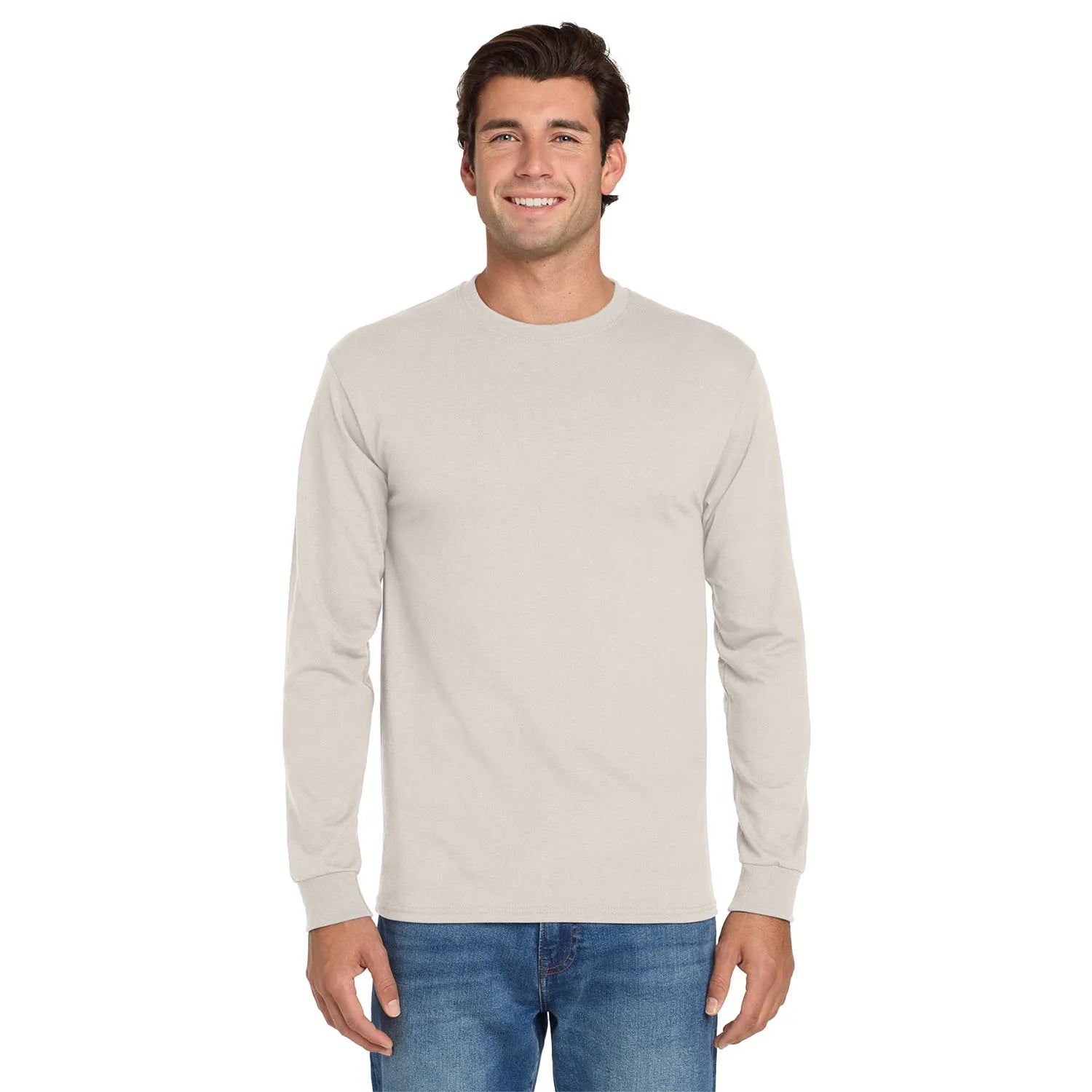 Jerzees Dri-Power 50/50 Cotton/Poly Long Sleeve T-Shirt Decorated - Sandstone Beige