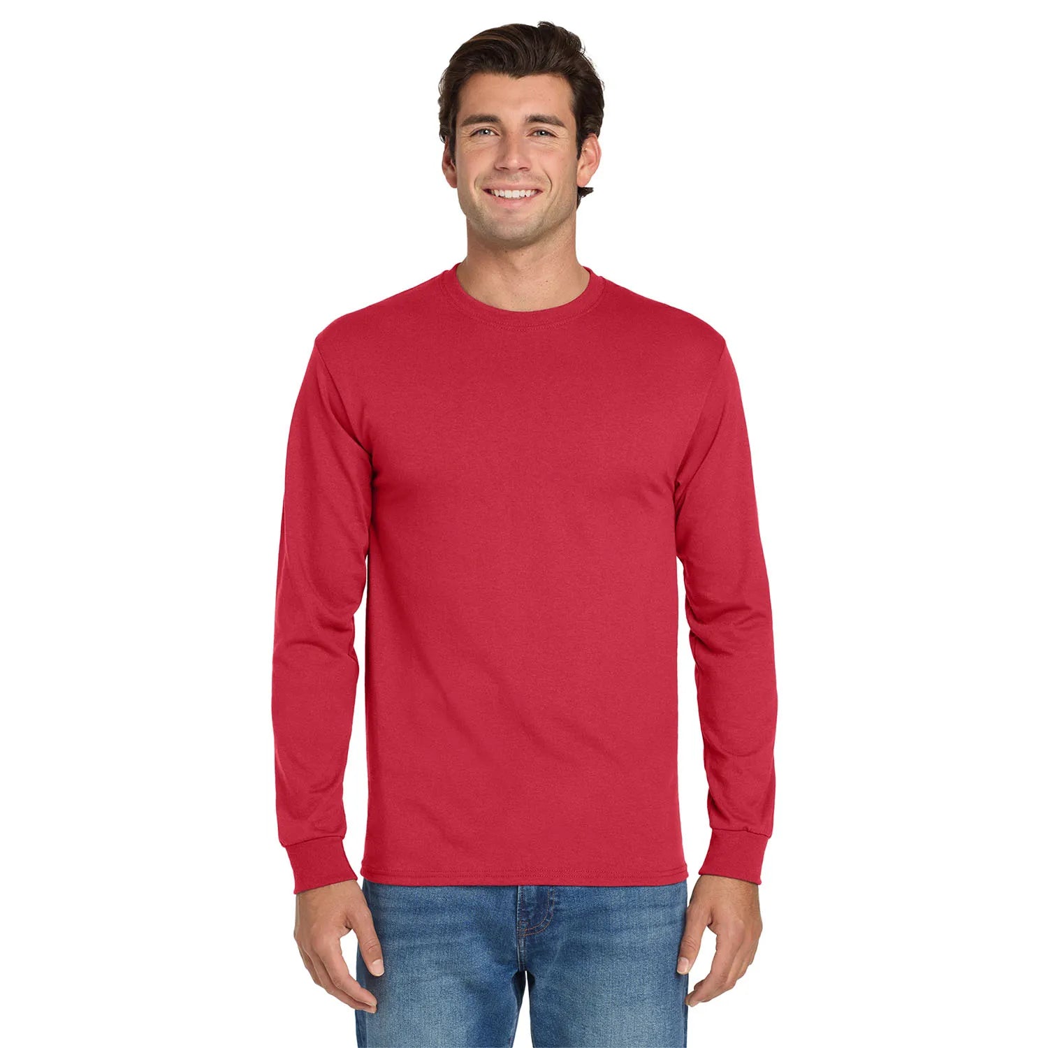 Jerzees Dri-Power 50/50 Cotton/Poly Long Sleeve T-Shirt Decorated - True Red