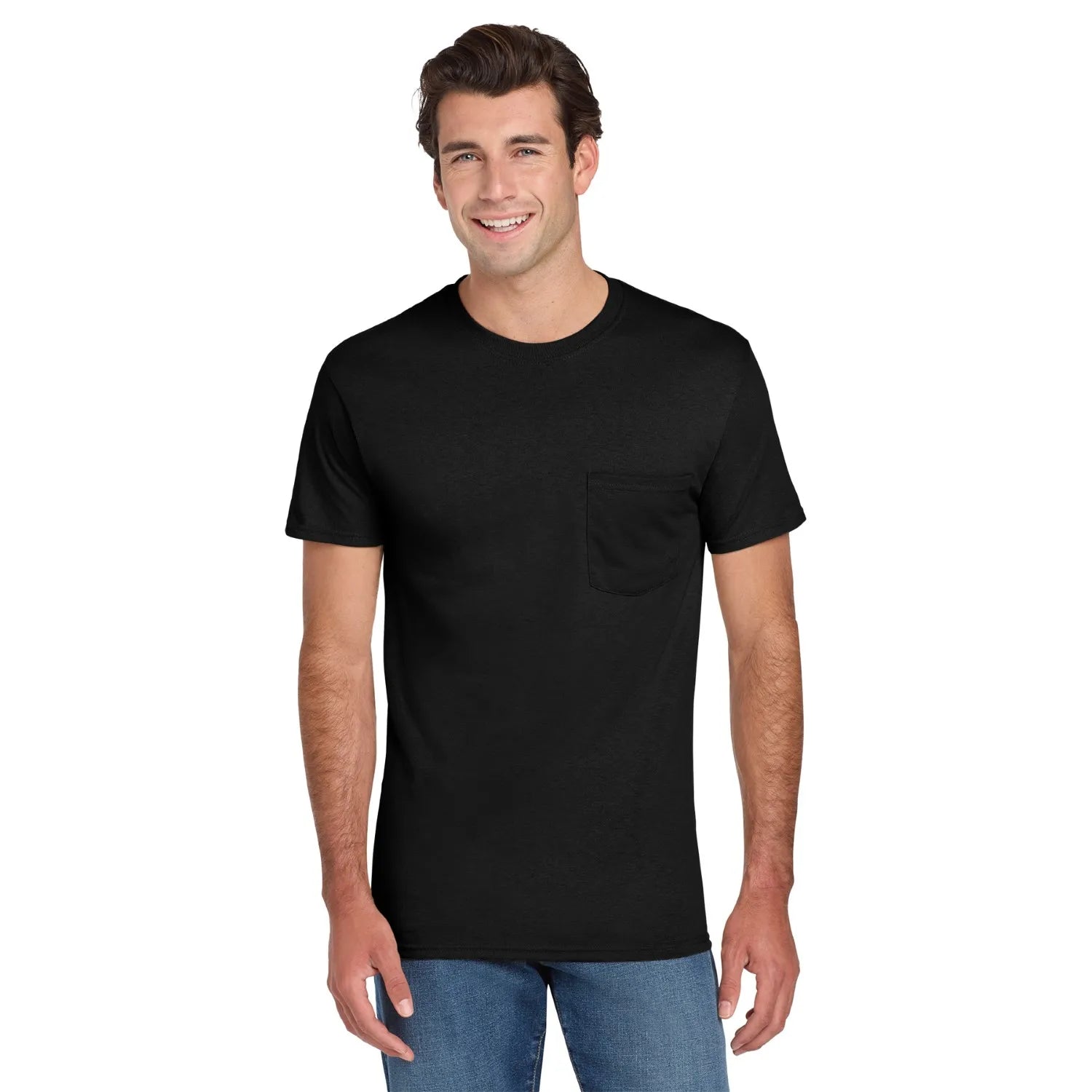 Jerzees Dri-Power 50/50 Cotton/Poly Pocket T-Shirt Decorated - Black