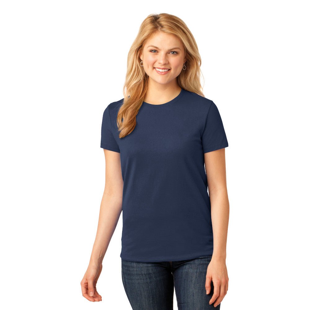 Port & Company Women's Core Cotton Tee Decorated - Purple