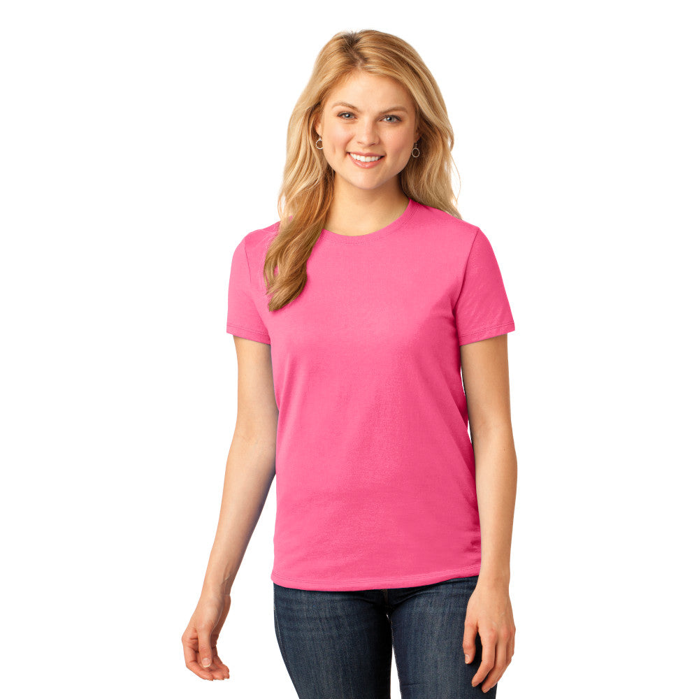 Port & Company Women's Core Cotton Tee Decorated - Red