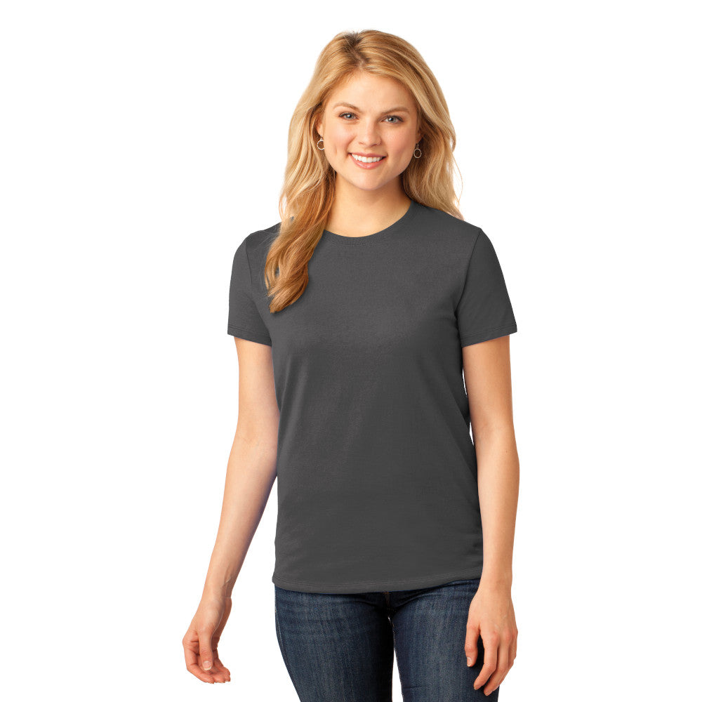 Port & Company Women's Core Cotton Tee Decorated - Charcoal Grey