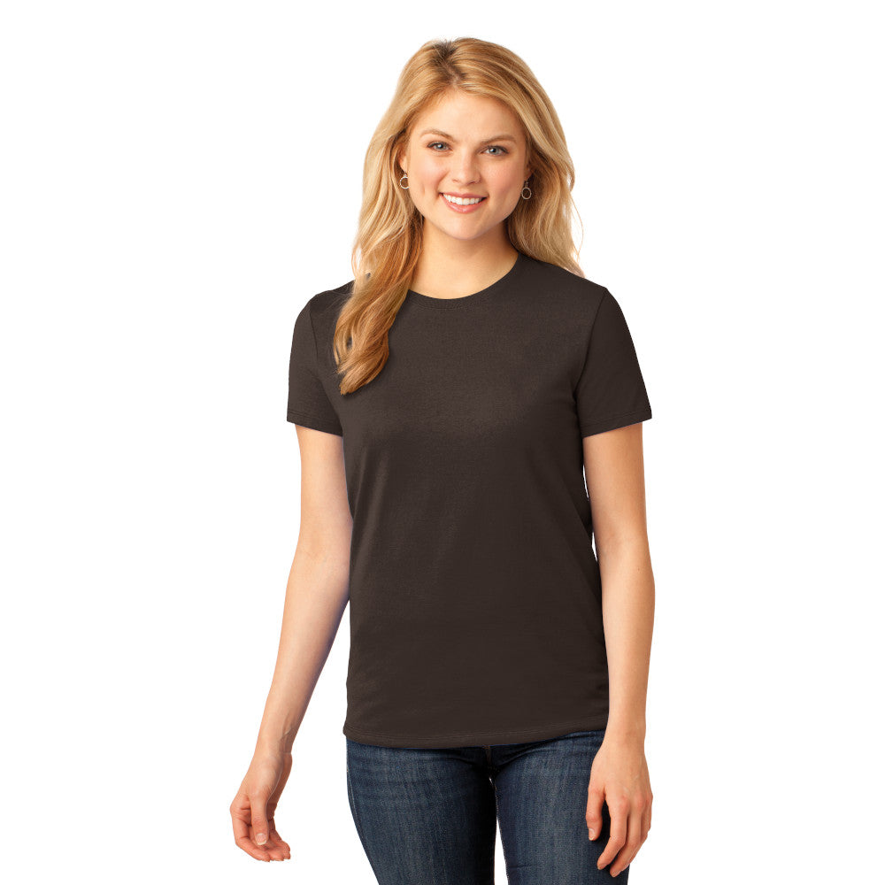 Port & Company Women's Core Cotton Tee Decorated - Dark Heather Grey