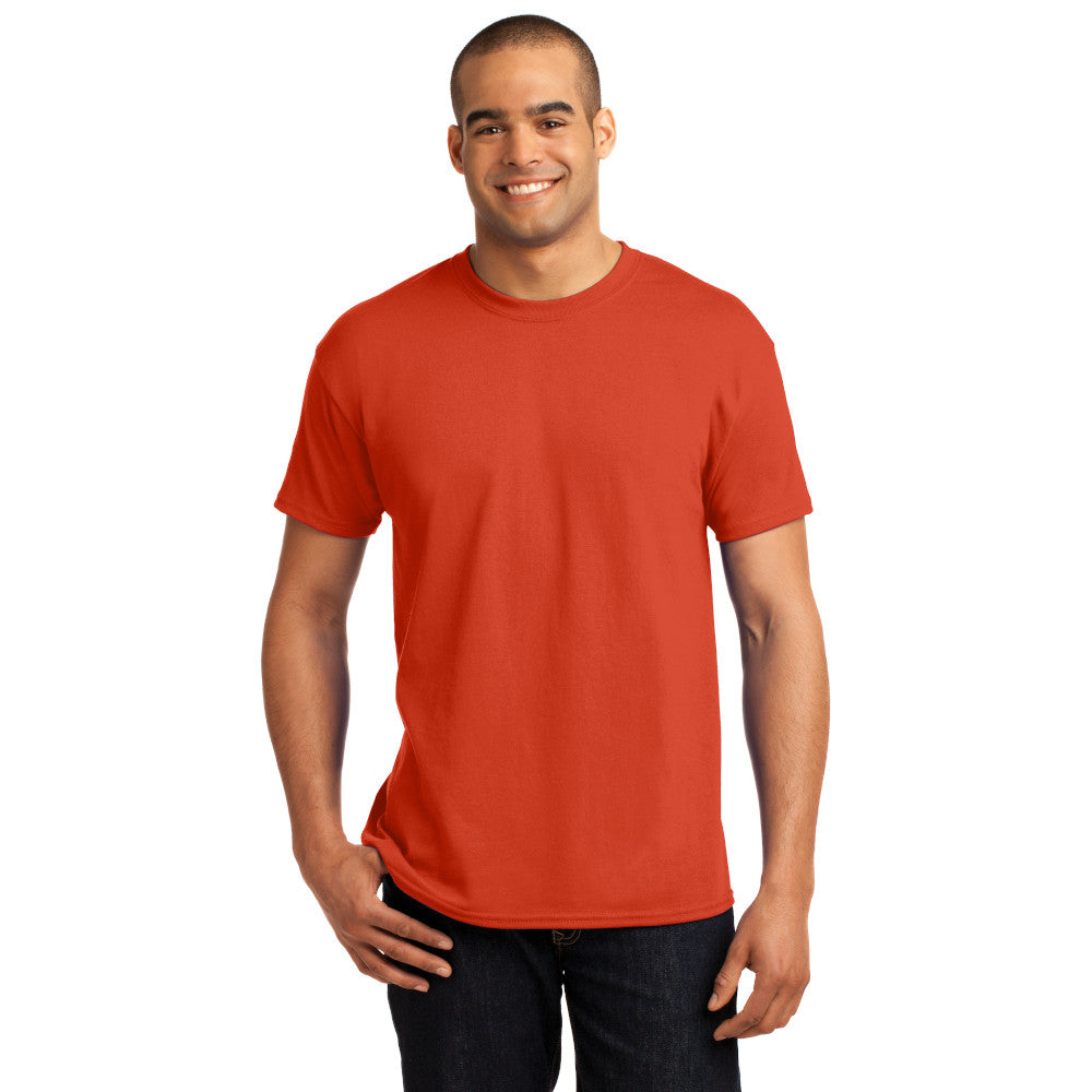 Hanes - EcoSmart 50/50 Cotton/Poly T-Shirt Decorated - Maroon Red (PMS 504C)