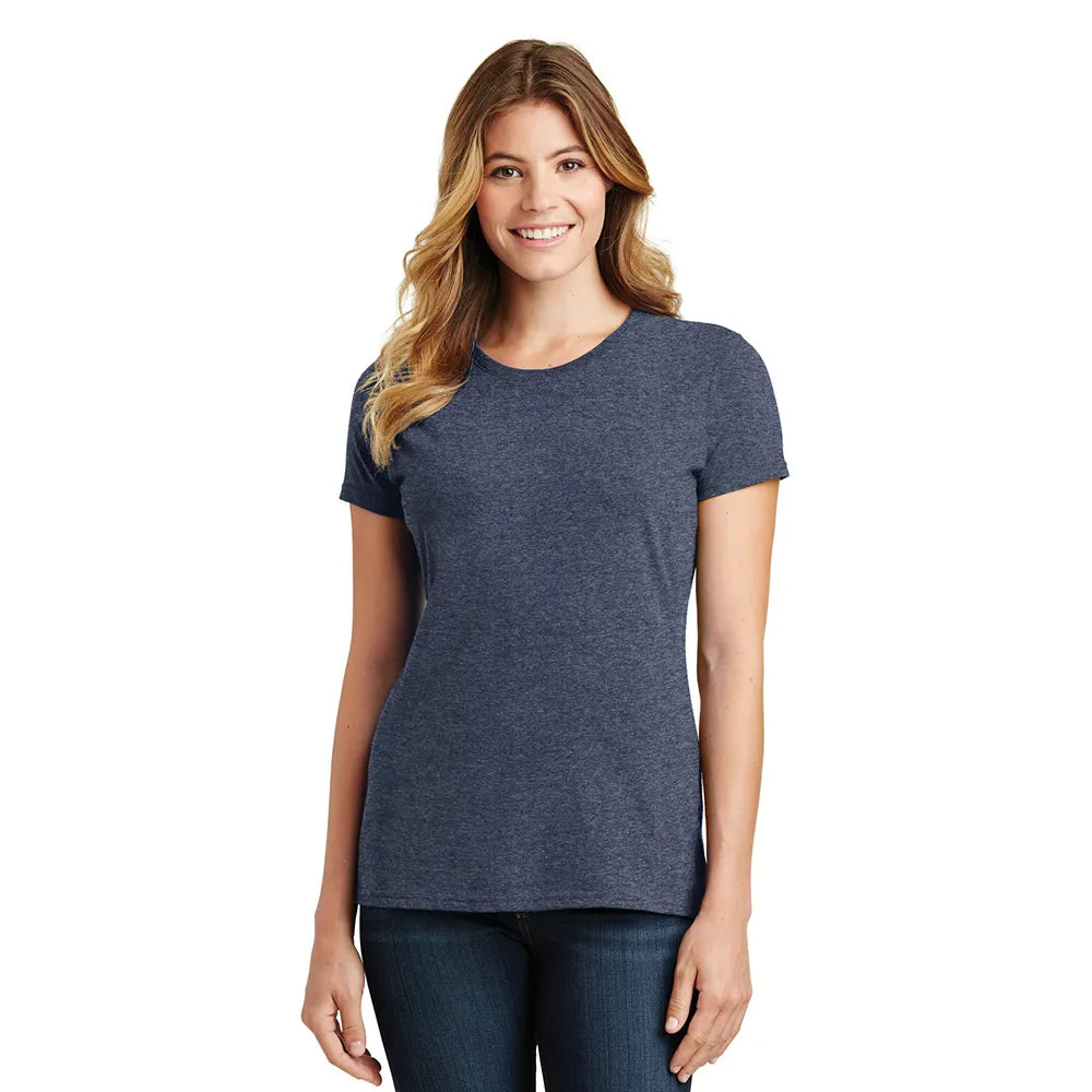 Port & Company Women's Fan Favorite Tee Decorated - Heather Navy Blue