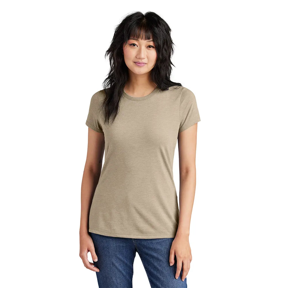 District Women’s Perfect Tri Tee Decorated - Desert Tan Beige Heather
