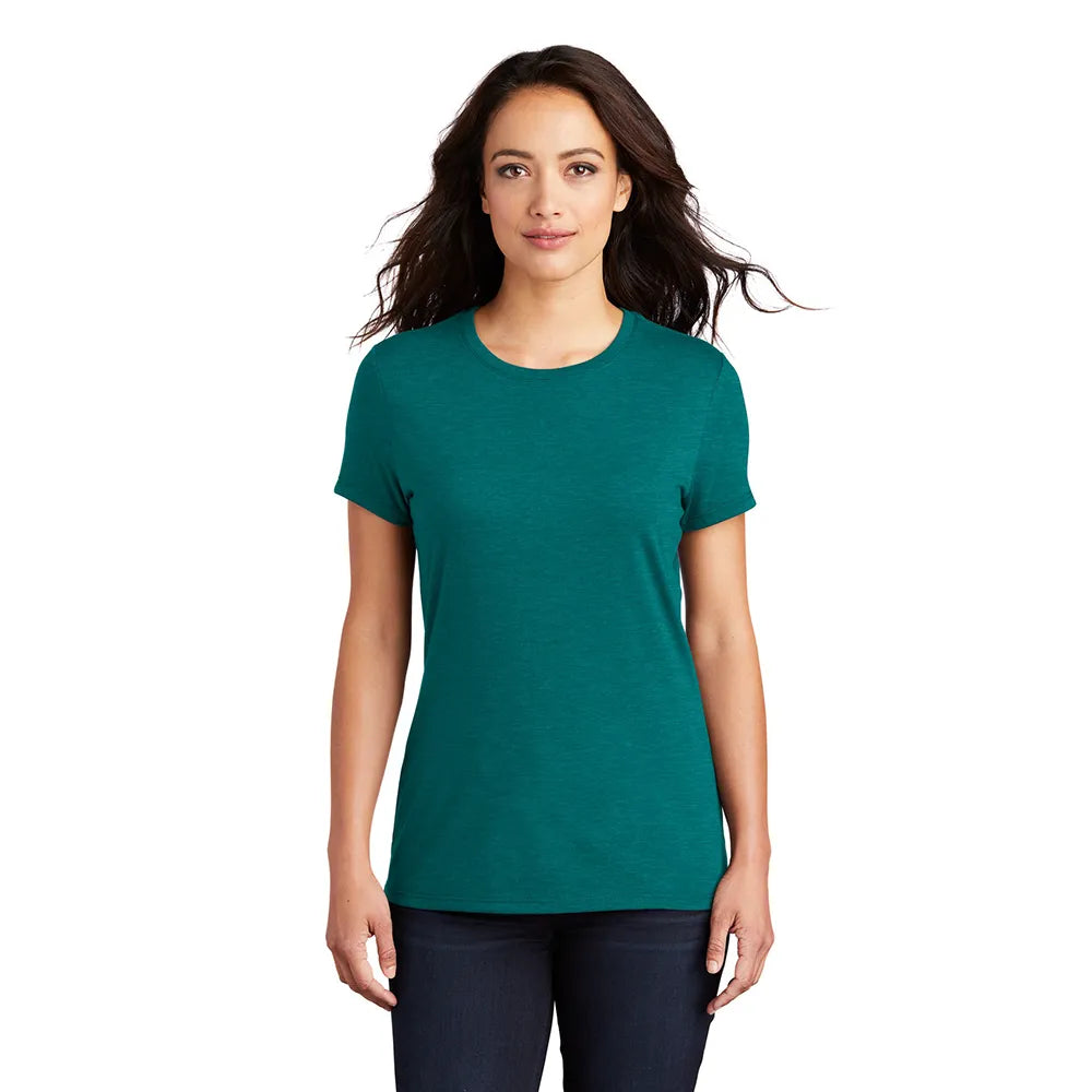 District Women’s Perfect Tri Tee Decorated - Heathered Teal Blue