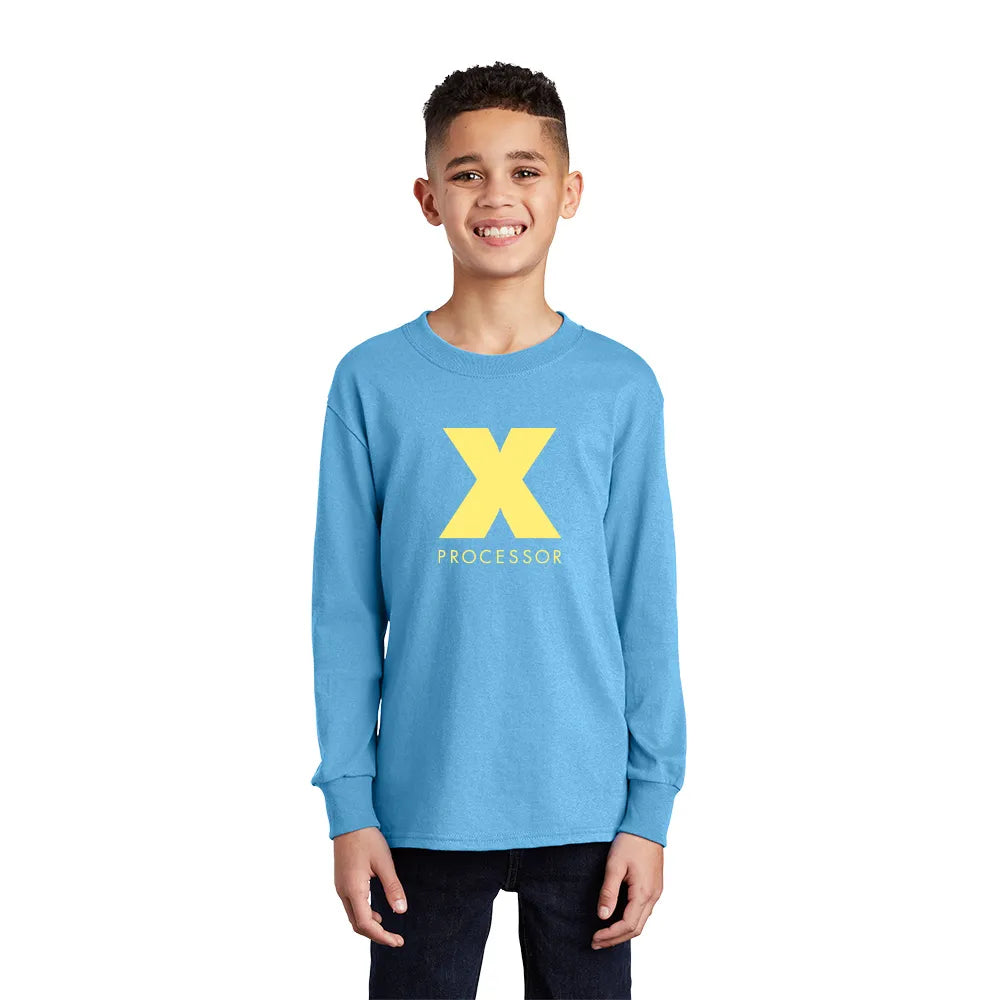 Port & Company Youth Long Sleeve Core Cotton Tee - Yellow