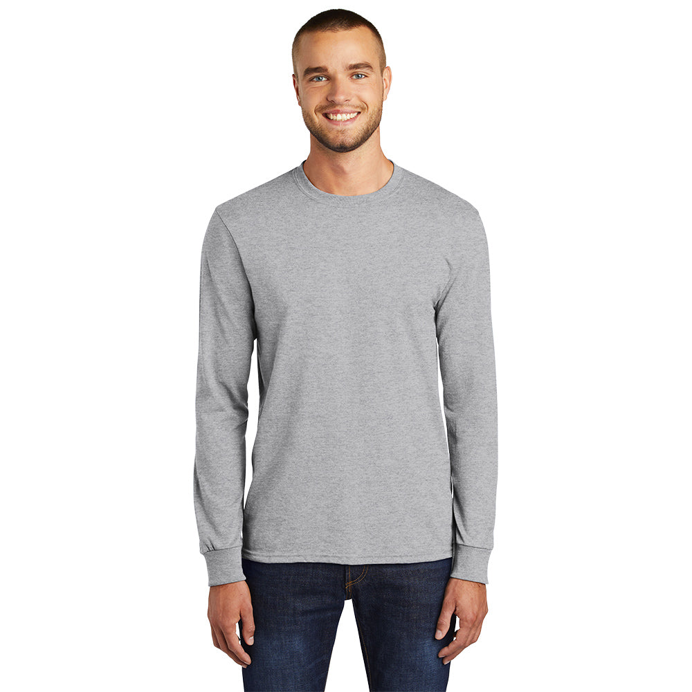 Port & Company Long Sleeve Core Blend Tee Decorated - Ash Grey (PMS COOL GRAY 3C)