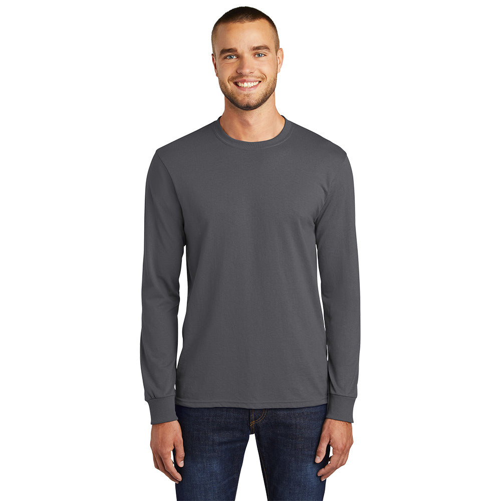 Port & Company Long Sleeve Core Blend Tee Decorated - Charcoal Grey (PMS COOL GRAY 11C)