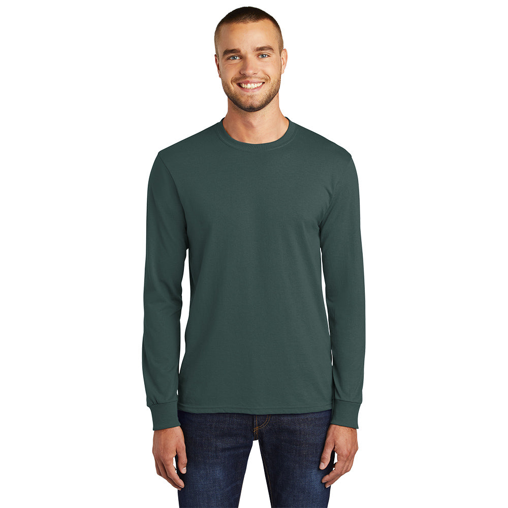 Port & Company Long Sleeve Core Blend Tee Decorated - Dark Green (PMS 560C)
