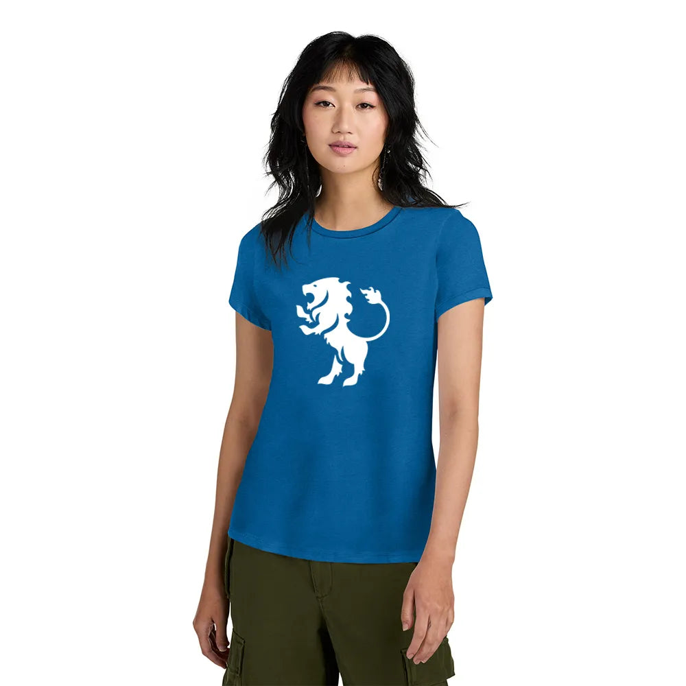 District Women’s Perfect Weight Tee Decorated - Bright Blue