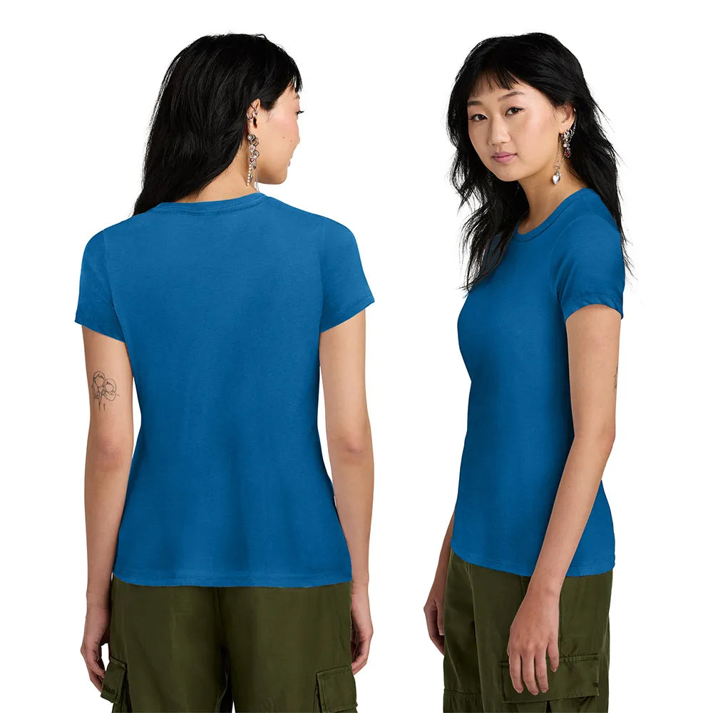 District Women’s Perfect Weight Tee Decorated - Bright Turquoise Blue