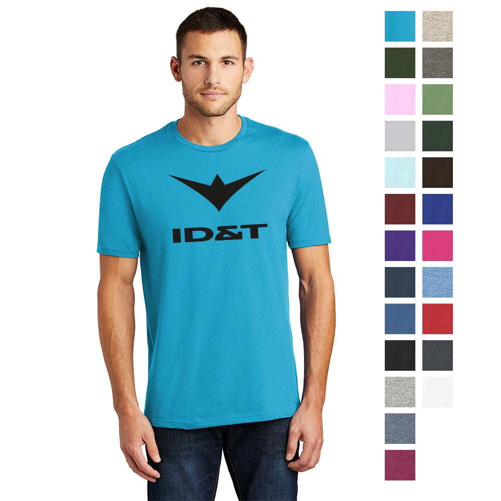 District Perfect Weight Tee Decorated - Bright Turquoise Blue (PMS 7690C)