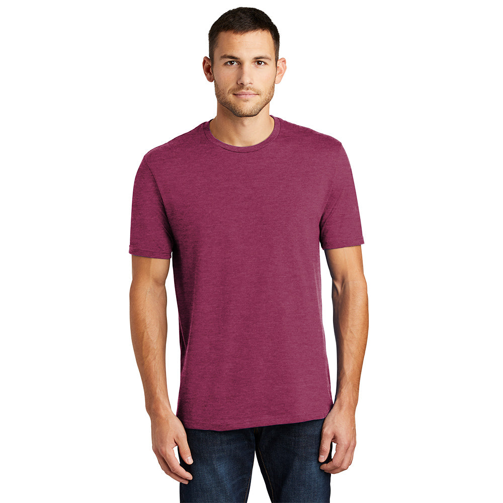 District Perfect Weight Tee Decorated - Heathered Loganberry Purple (PMS 7643C)