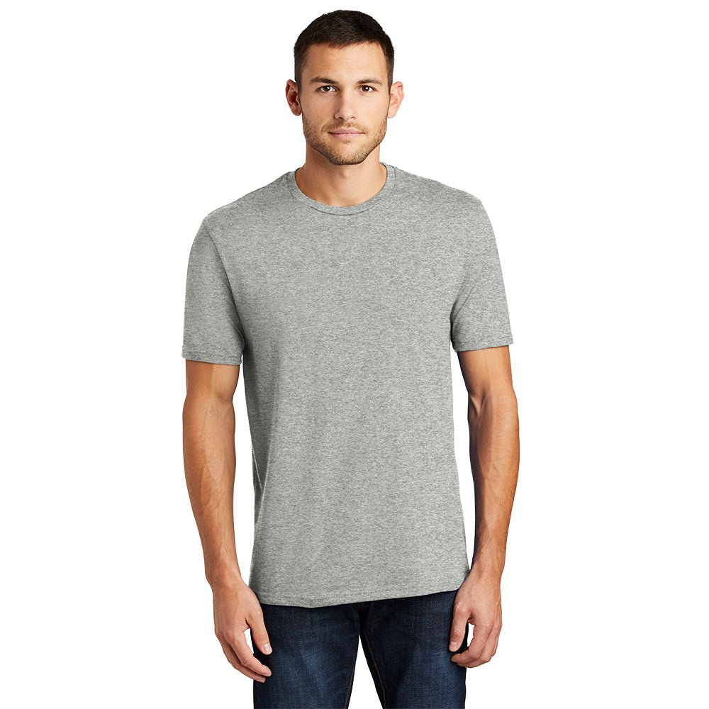 District Perfect Weight Tee Decorated - Heathered Steel Grey (PMS 423C)