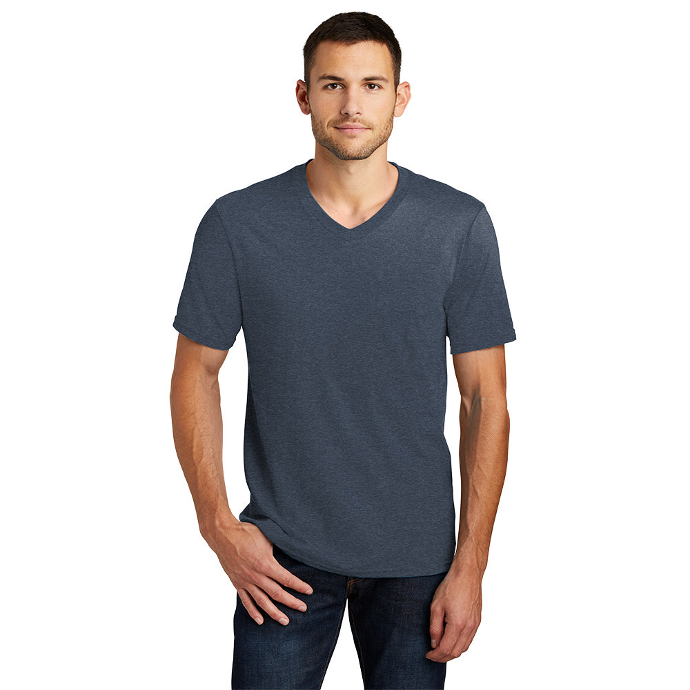 District Very Important Tee V‑Neck Decorated - Heathered Charcoal Grey (PMS 7540C)