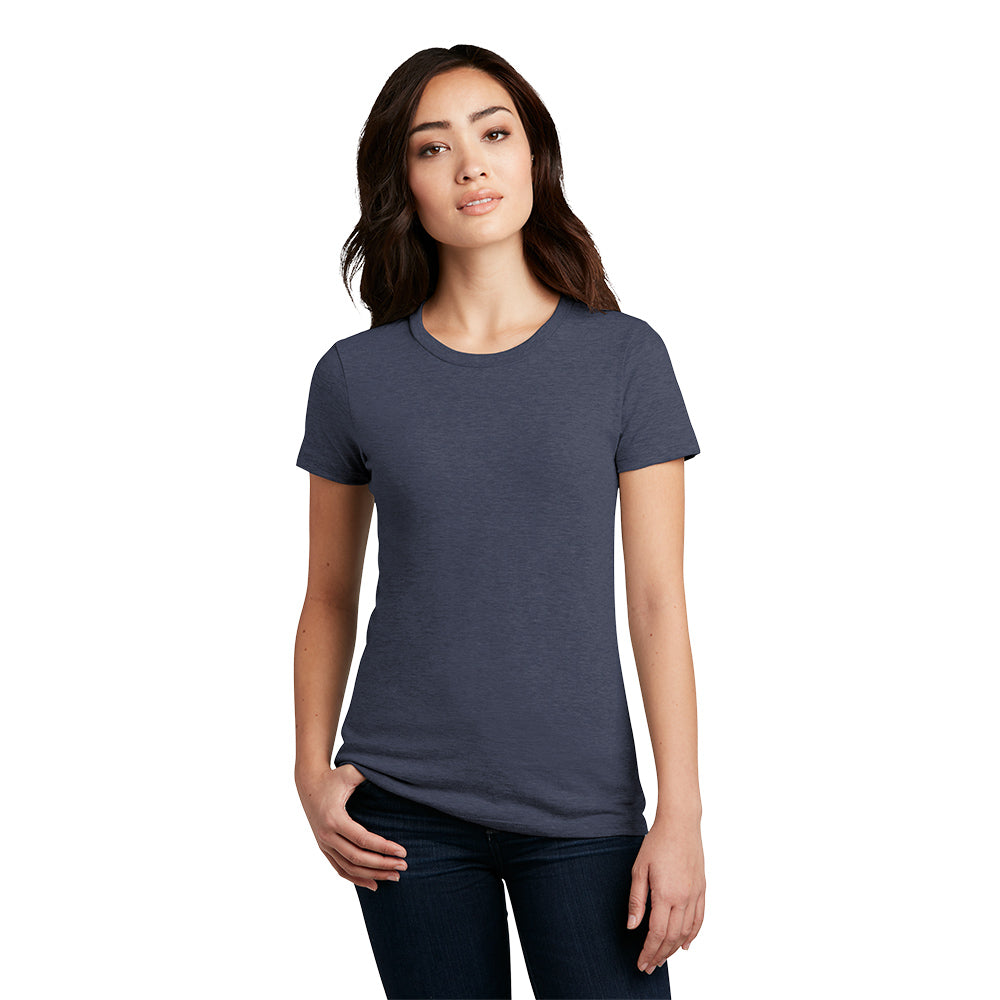 District Women’s Perfect Blend CVC Tee Decorated - Heathered Olive Green