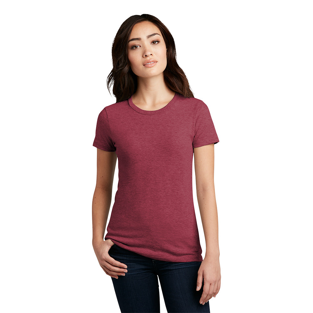 District Women’s Perfect Blend CVC Tee Decorated - Heathered Royal Blue