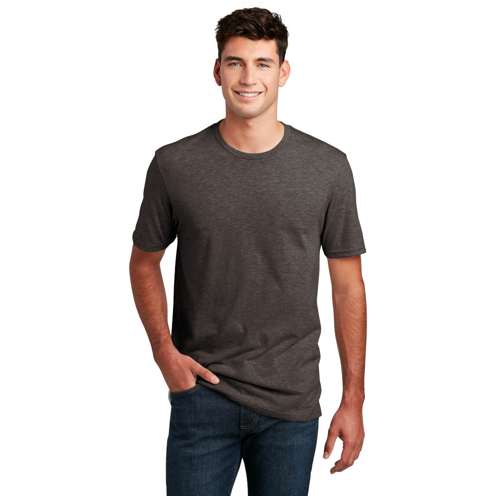 District Perfect Blend CVC Tee Decorated - Duck Brown Heather (PMS 7505C)