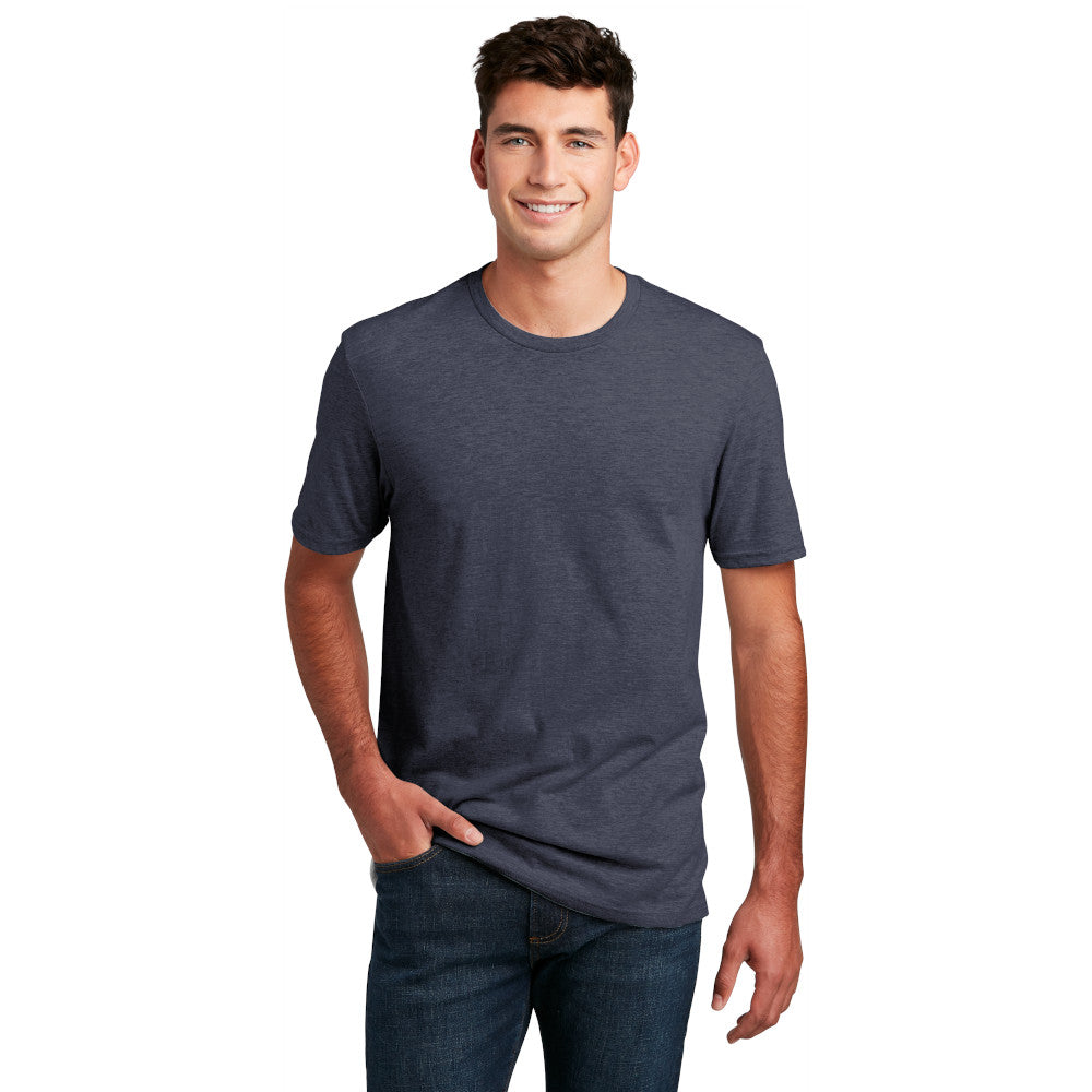 District Perfect Blend CVC Tee Decorated - Flint Blue Heather (PMS 4136C)