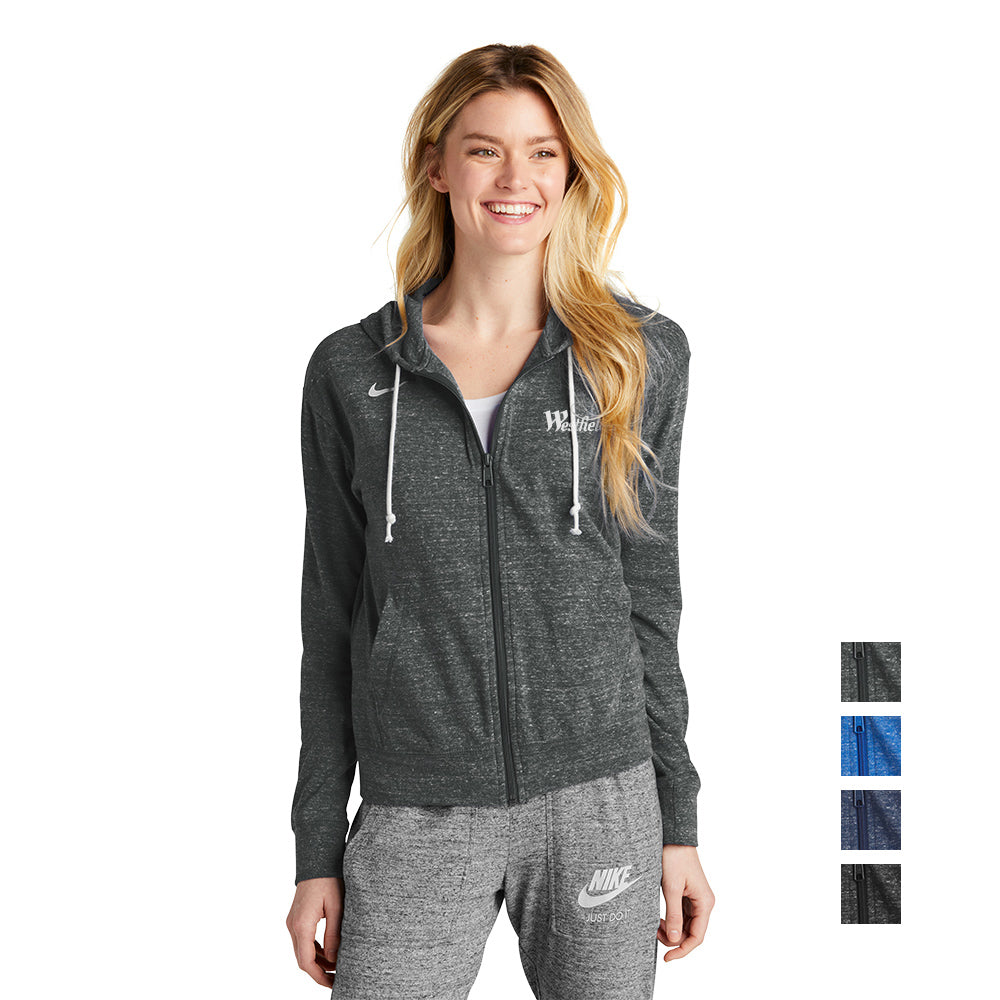 Nike Women's Gym Vintage Full-Zip Hoodie Decorated - Team Anthracite Grey