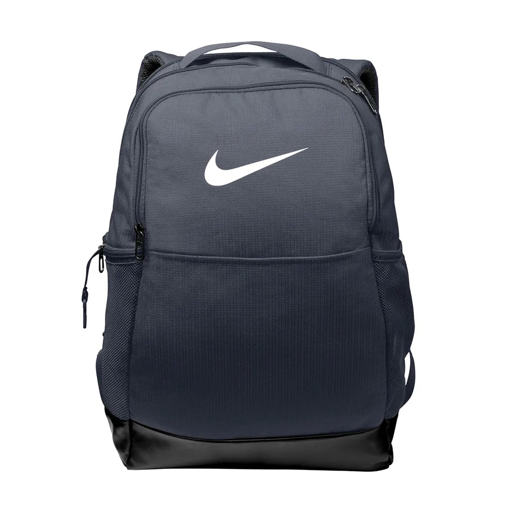 Nike Brasilia Medium Backpack Embroidered - Midnight Navy Blue