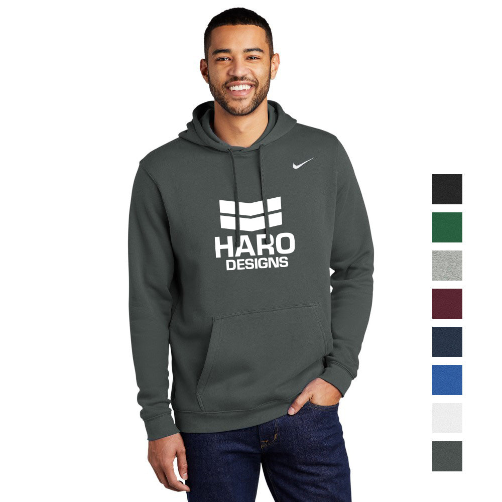 Nike Club Fleece Pullover Hoodie Decorated - Anthracite Grey
