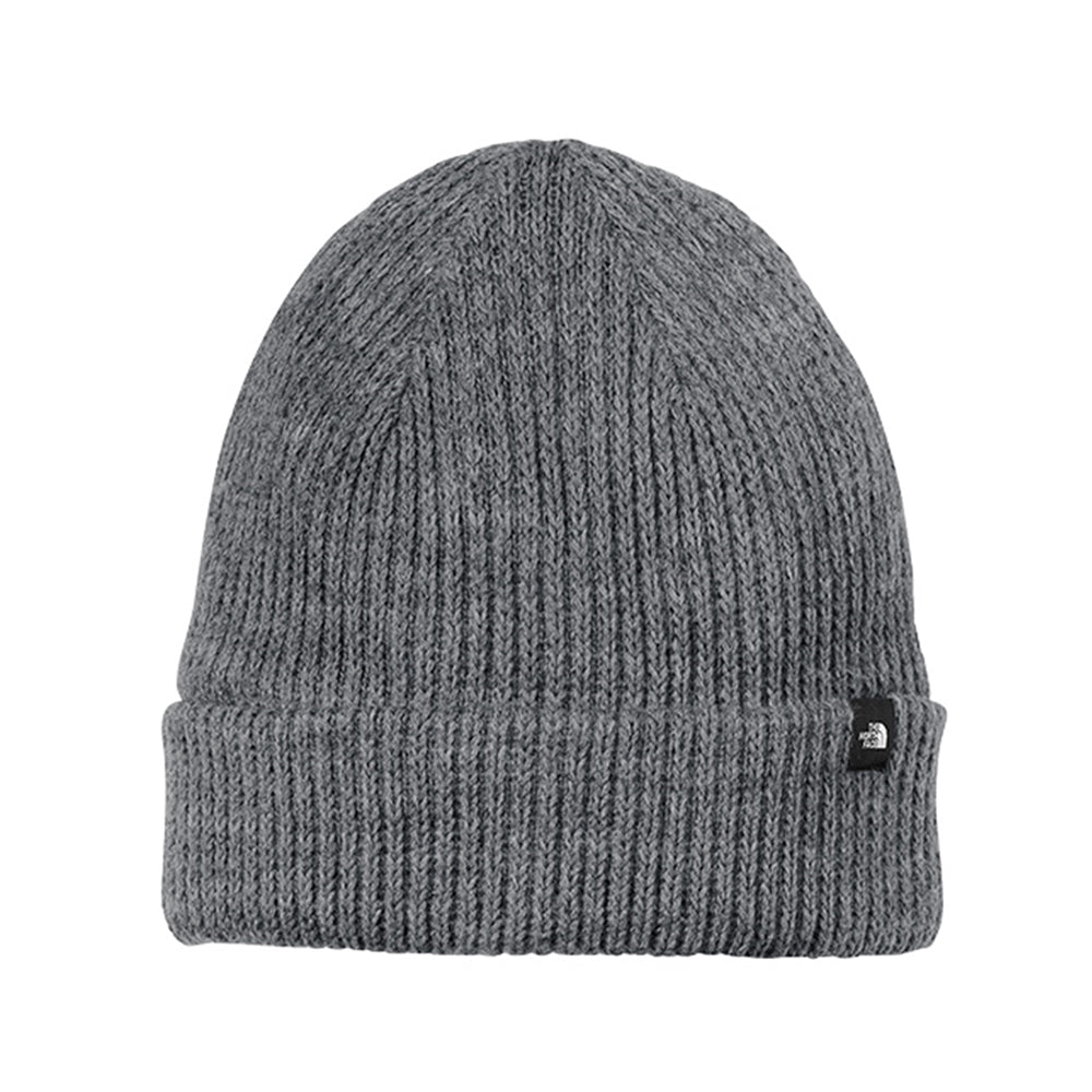 The North Face Circular Rib Beanie Embroidered - TNF Medium Grey Heather
